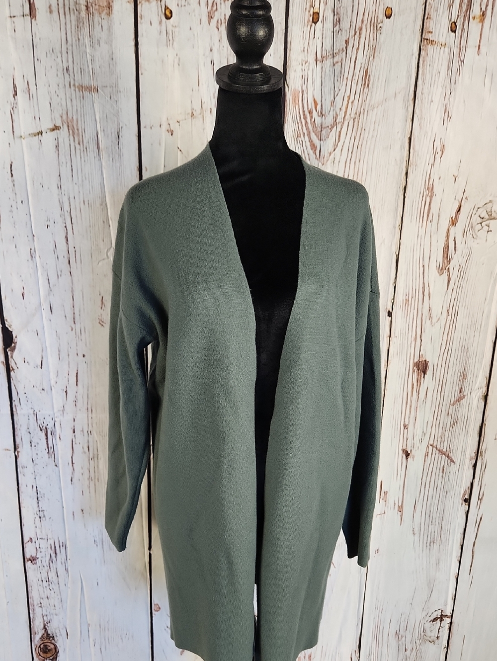 Express Oversized Open Front Long Cardigan S Sage Green